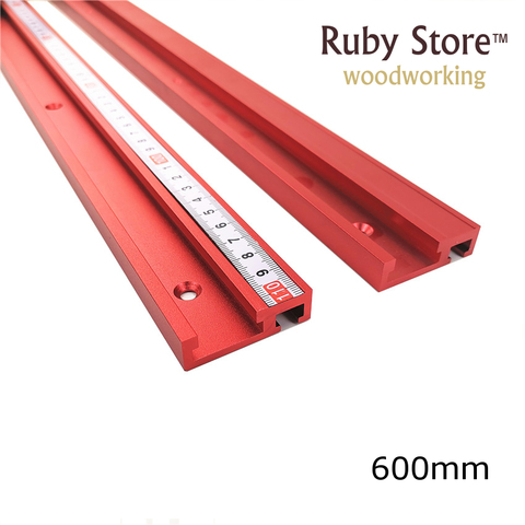 600mm Standard Aluminium T-track 45mm Width with Self Adhesive Metric Scale ► Photo 1/6