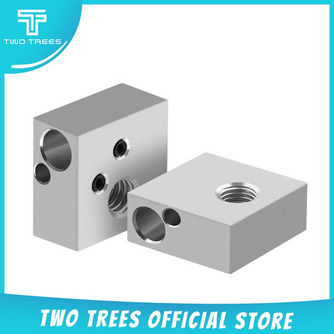 Twotrees MK7 MK8 Aluminium Heater Block For Print Head Hot End Heating Block 20*20*10 20x20x10 mm For 3D Printer Sapphire Bluer ► Photo 1/6