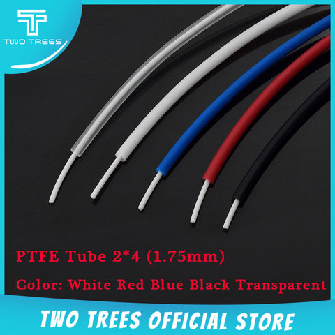 1M PTFE Tube ID 2mm OD 4mm PiPe to J-head hotend RepRap Rostock Bowden Extruder for 3D print motor V5 V6 1.75mm filament ► Photo 1/6