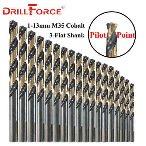 10PCS 1mm-13mm M35 HSSCO Cobalt Drill Bits HSS Twist 3-Flat Shank Pilot Point Drill Bit(1/1.5/2/2.5/3/4/5/6/7/8/9/10/11/12/13mm) ► Photo 1/6