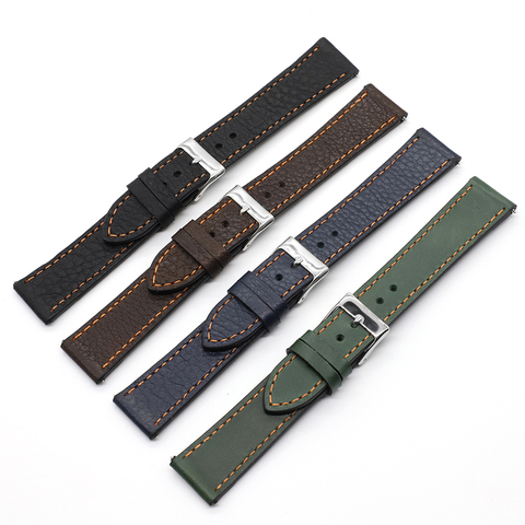 Onthelevel Soft Leather Watch Strap 18mm 19mm 20mm 22mm Watch Band Handmade Retro Watchband Quick Release Spring Bar #D ► Photo 1/6