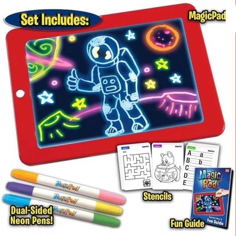 Grafix Blue Neon Light Drawing Board Kids Art Toys