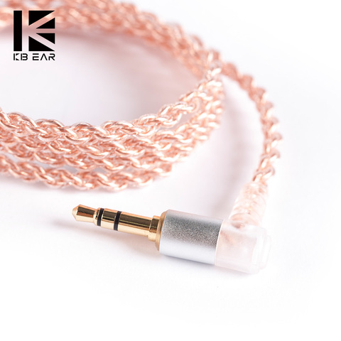 KBEAR 4 Core Copper Cable with 2Pin/QDC/TFZ/MMCX 3.5mm connector with Mic for KZ ZSX ZAX ASX KBEAR KS2 Lark KB04 TRI I3 Starsea ► Photo 1/6