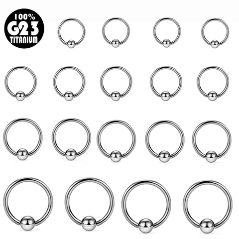 1PC G23 Solid Titanium Circular Bead Ring Closer Ring Nose Lip Ring Labret Ear Tragus Helix Cartilage Daith Earrings Piercing ► Photo 1/6