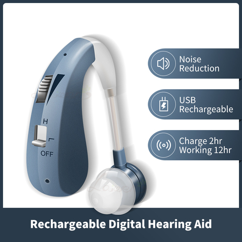 BTE 202S Digital Rechargeable Hearing Aid  Sound Amplifiers Hearing Aids Hearing Devices DropShipping Best Hearing Aids ► Photo 1/6