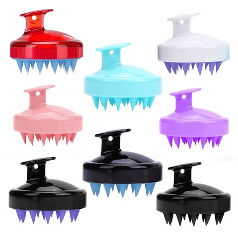 Head Massage Brush Soft Hair Scalp Brush Washing Comb Brush Silicone Shampooing Massage Brush Beauty Tool ► Photo 1/6