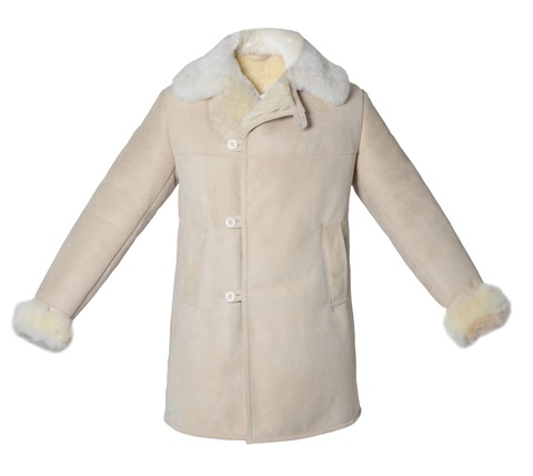 Short Beige Army Sheepskin Coat / Winter Coat / Sheepskin Coat / Sheepskin Jacket / Cyberpunk Outwear ► Photo 1/4