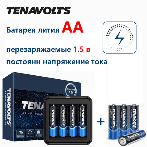 NANFU 8 Pcs/Set TENAVOLTS AA Rechargeable Battery with Battery Charger 2775 mWh Lithium Li-ion Pre-charged 2Abatteries 1.5V [RU] ► Photo 1/1