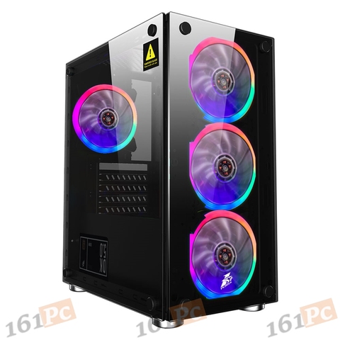 Case 1stplayer Firebase x2 mATX, tempered glass side panels 4x120mm LED fans Inc. X2-4R1 ► Photo 1/5