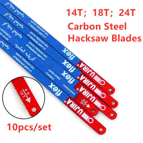 10Pcs/set 300mm 3 Types14T 18T 24T Hacksaw Blades Carbon Steel Hand Saw Metalworking Saw Blade For Cutting Metal DIY Tools ► Photo 1/6