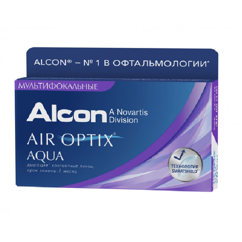 Multifocal contact lenses Air Optix Aqua multifocal (up. 3 lenses) curvature radius 8.6mm. ► Photo 1/1