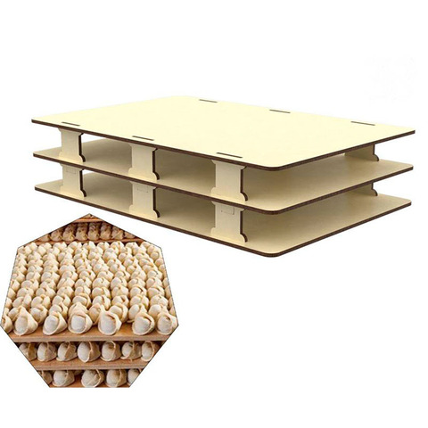 Set of 3 shelves for freezing dumplings Wood-plywood ► Photo 1/3