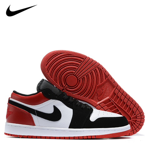 Buy Online New Nike Air Jordan 1 Low Cut Varsity Red White Retro Aj1 Basketball Shoes Men Breathable Sneakers Women Outdoor Sports Shoes Alitools