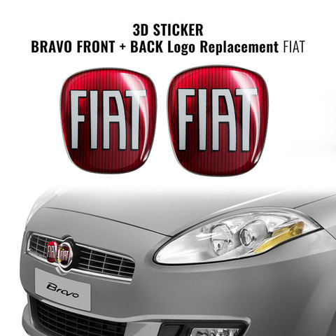 Adhesive 3D Fiat replacement Logo for Bravo front + back ► Photo 1/3