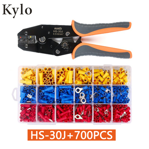 IWISS HS-30J Terminals Crimper Tool 700PCS of Insulated Butt Bullet Spade Fork Ring Crimp Terminals Connectors ► Photo 1/6