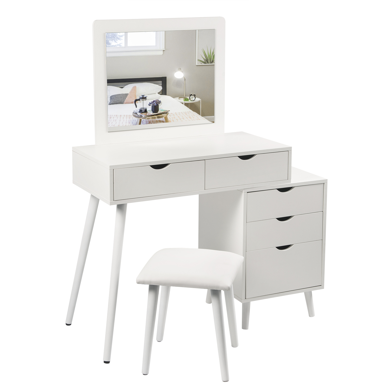 1set Cosmetic Dressing Table, Small Vanity Mirror For Dressing Table
