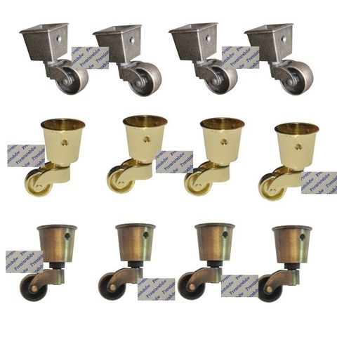 4Pcs/Lot Zinc Round Square Swivel Cup Caster Socket Castor Antique Bronze Gold Furniture Piano Wine Serving Trolley ► Photo 1/1