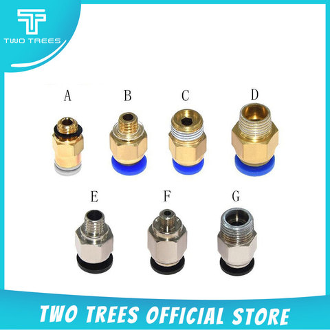 PC4-M6 Pneumatic Straight Connector Brass Part For MK8 OD 4mm 2mm Tube Filament M6 Feed Fitting Coupler for 3D Printers Parts ► Photo 1/6