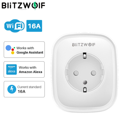 BlitzWolf BW-SHP2 EU Plug Smart WiFi Plug Adaptor 16A Power Socket Outlet Remote Control Timing Work With Alexa Google Assistant ► Photo 1/6
