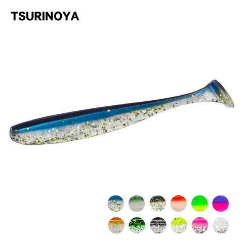 TSURINOYA Fishing Lure Artificial Bait 0.8g 2.2g 3.6g 12 TEXAS RIG  DOWNSHOT RIG T -Tail Soft Bait Worm Bait add salt lure ► Photo 1/6