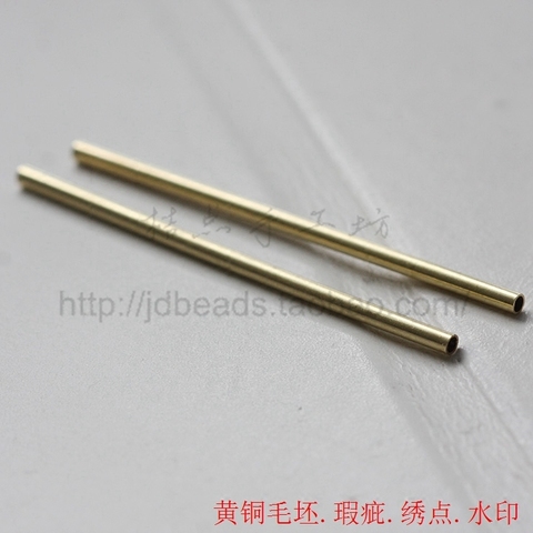 30 Pieces Raw Brass Tube 2x50mm with ID 1.6mm (3412C-F-113A) ► Photo 1/1