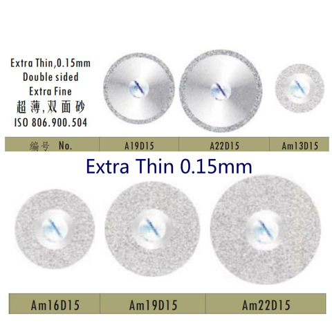 10PCS/lot Extra Thin 0.15mm Diamond Cutting DIsc Dental Lab Material Diamond Disc Polishing Grinding Wheel Fit Drill Rotary Tool ► Photo 1/1