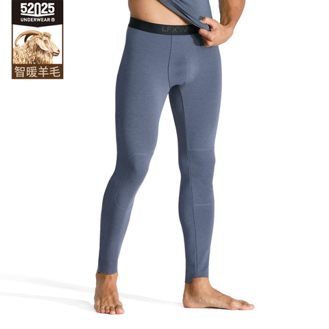 52025 Men Thermal Leggings with Merino Wool Fleece-lined Warm Soft Seamless Comfortable Thermal Bottoms Thicken Thermal Pants ► Photo 1/5