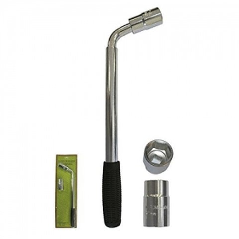 Extensible telescopic key for car wheels with reversible vessels 17MM-19MM and 21MM-23MM ► Photo 1/5