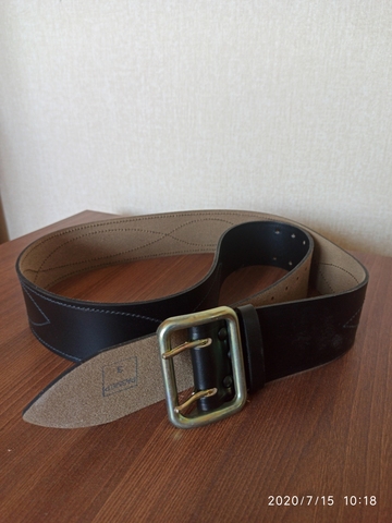 Belt officer leather brass metal ► Photo 1/6