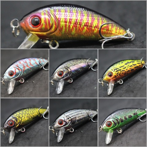 wLure 5g 4.5cm Small Size Sinking to Bottom Lightweight 10# Treble Hooks Assorted Colors Crankbait Fishing Lures C544 ► Photo 1/6
