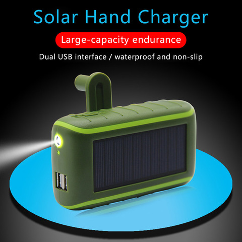 Multifunctional Solar Power Bank 6000/8000mAh Hand Crank Dynamo Powered Double USB Outdoors Solar Portable Charger PoverBank ► Photo 1/6