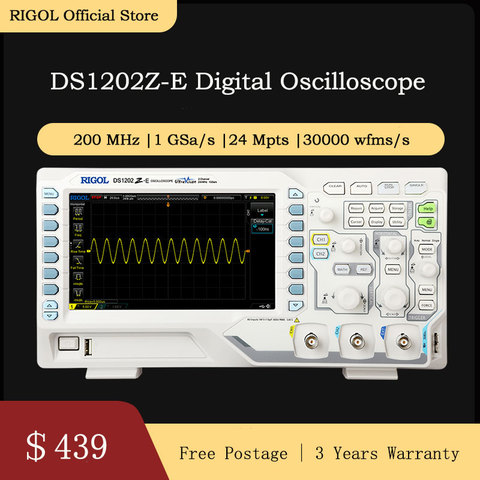 RIGOL DS1202Z-E 200MHz Digital Oscilloscope 2 analog channels ► Photo 1/4
