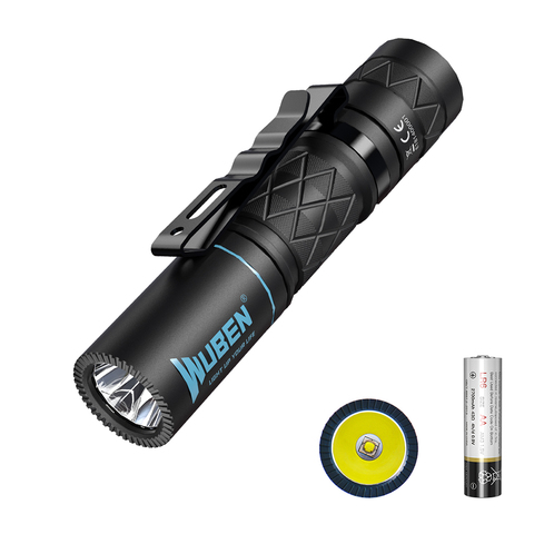 WUBEN E18 LED Flashlight EDC Light CREE XP-G3 LED Torch IP68 Waterproof 4 Modes Lightweight Light With 2700 mah  AA Battery ► Photo 1/6