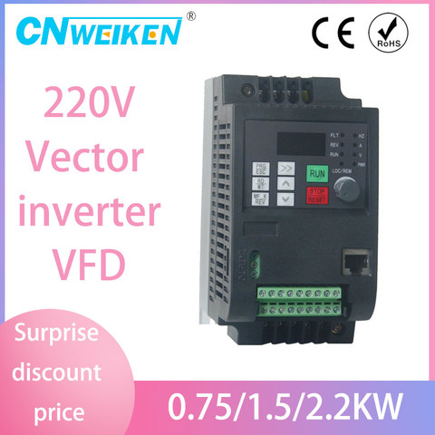 variable frequency converter 50Hz/60Hz motor inverter Wk310 VFD 1.5kw single-phase 220v input three-phase 220 output ► Photo 1/6