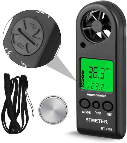 BEMETER Handheld LCD Digital Mini Anemometer BT-816B Wind Speed Meter Air Flow Tester Air Anemometer or HVAC CFM Shooting Boat ► Photo 1/6