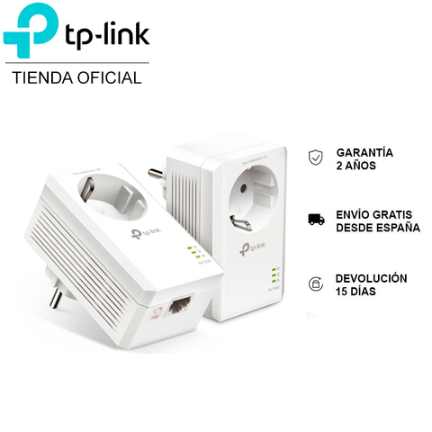 TP-LINK TL-PA7017P KIT, Powerline Adapter Starter Kit, Built-in Plug, Speed up to 1000 Mbps, saving Mode ► Photo 1/6
