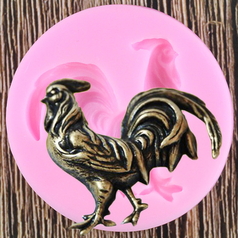 Cock Silicone Mold Chicken Fondant Molds Wax Soap Resin Clay Candy Chocolate Gumpaste Mould Sugarcraft Cake Decorating ► Photo 1/6