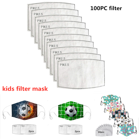 100pc Child Face Mask Filters 100pc Activated Carbon Filters 5 Layer Filtros Para Mascarilla Breathable Filters For Kids Mask ► Photo 1/6