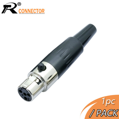 1pc Mini XLR 3 4 5 Pin Female Plug Small XLR Audio Microphone Connector MIC for Cable Soldering Straight ► Photo 1/6