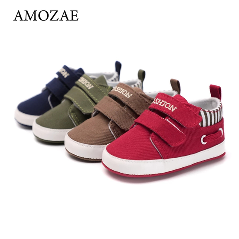 2022 Baby Boys and Girls Shoes Sole Soft Canvas Solid Footwear For Newborns Baby Shoes Toddler Crib Moccasins 4 Colors Available ► Photo 1/6