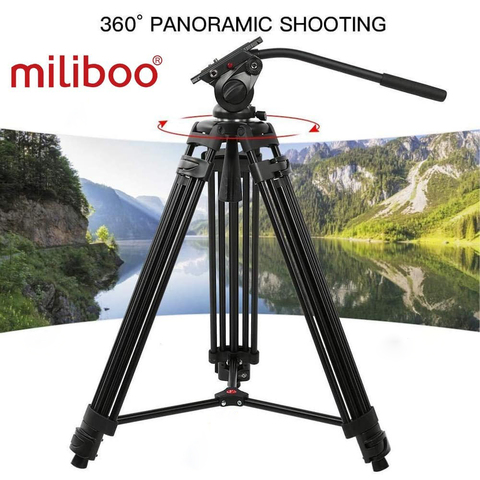 miliboo Professional Aluminum  Portable Video Tripod with Hydraulic Head Digital DSLR Camera Stand tripod better than manfrotto ► Photo 1/6