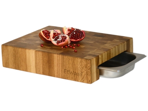 Kitchen Cutting Board end Wooden with gastronome capacity, oak, 33x26x8 cm., Art. 080 EtWood ► Photo 1/4