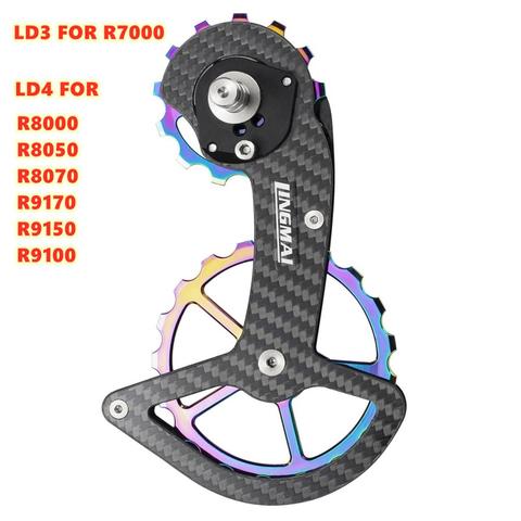 Bicycle carbon fiber ceramic rear derailleur 17T pulley Guide Wheel for6800 R7000 R8000 R9100 R9170 for Sran bicycle accessories ► Photo 1/6