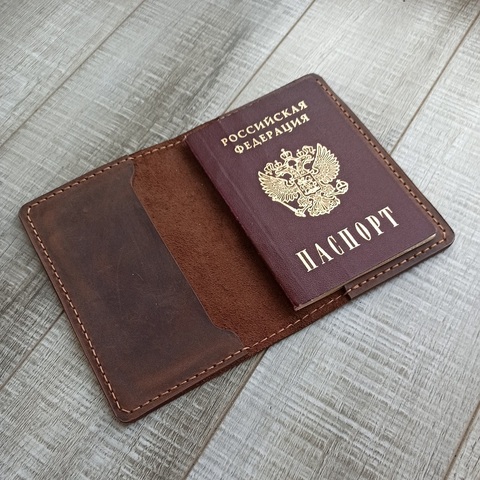 Passport cover made of genuine leather handmade. Perfect gift. ► Photo 1/6