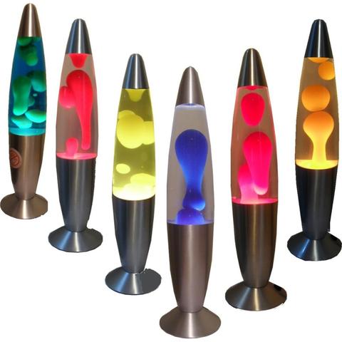 Extra large LAVA lamp 40cm height Magma effect RELAX continuous movement blue Red Yellow relaxing metal base light ► Photo 1/1