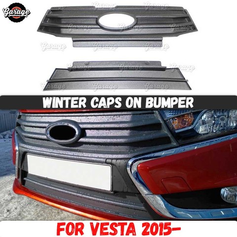 Winter caps for Lada Vesta Cross 2017- on radiator grill and bumper ABS plastic accessories protective pads car styling tuning ► Photo 1/6