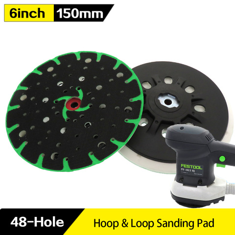 6 Inch 48-Hole  Back-up Sanding Pad M8 Thread for Hook and Loop Sanding Disc Dust Free Grinding Pads for Festool Sander ► Photo 1/6