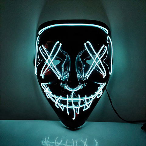 Halloween Party Masks Scary Glow LED Masks Christmas Carnival Party Club Lighting Mask Festival Funny Cosplay Costume Masque ► Photo 1/6