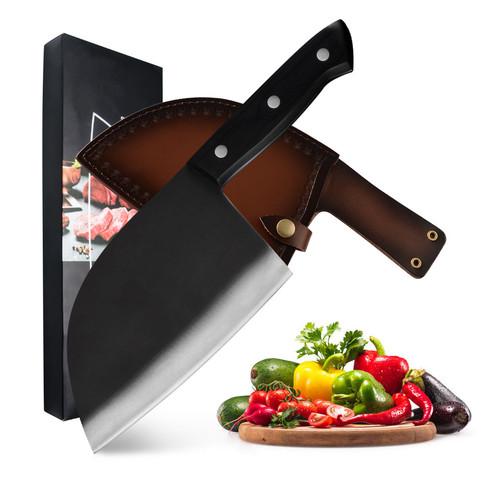 Damask Full Tang Chef Knife Handmade Forged High Carbon Clad Steel Kitchen Chinese Cleaver Filleting Slicing Butcher Cooking Set ► Photo 1/6