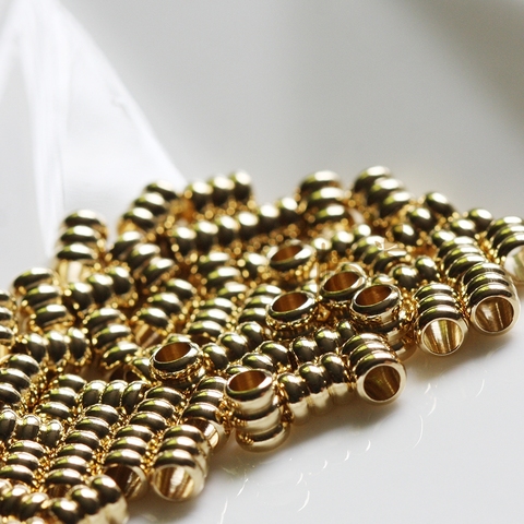 40 Pieces Solid Raw Brass Spacers - Tube 6x5mm (4387C-Q-26) ► Photo 1/5
